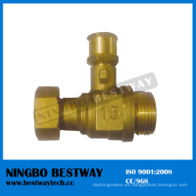 Válvula de bola del metro del agua de cobre amarillo de la venta caliente (BW-L14)
